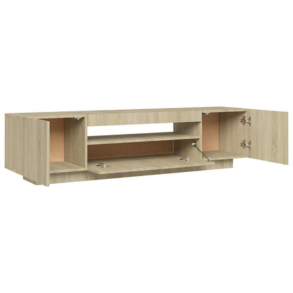 804430 vidaXL TV Cabinet with LED Lights Sonoma Oak 160x35x40 cm