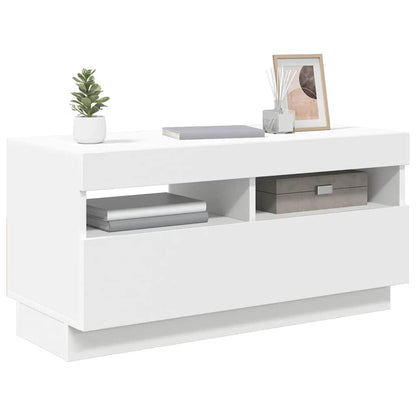 TV Cabinet with LED Lights White 80x35x40 cm