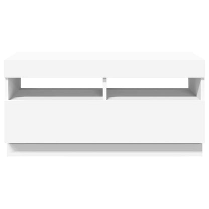 TV Cabinet with LED Lights White 80x35x40 cm