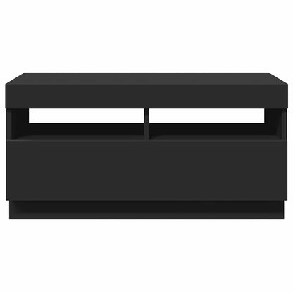 TV Cabinet with LED Lights Black 80x35x40 cm