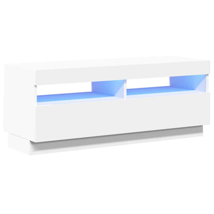 TV Cabinet with LED Lights White 100x35x40 cm