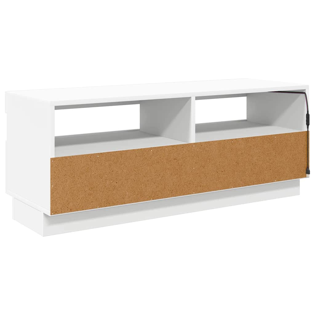 TV Cabinet with LED Lights White 100x35x40 cm