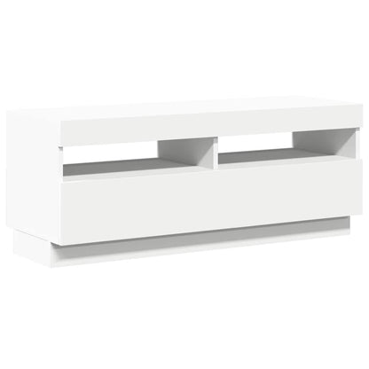 TV Cabinet with LED Lights White 100x35x40 cm
