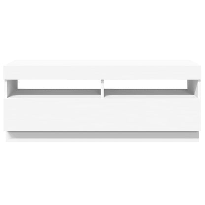 TV Cabinet with LED Lights White 100x35x40 cm