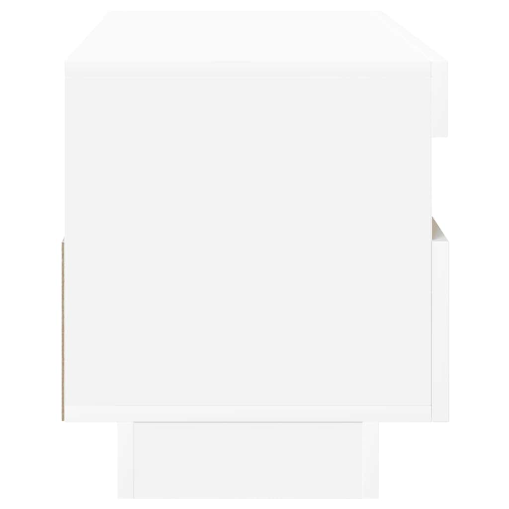 TV Cabinet with LED Lights White 100x35x40 cm