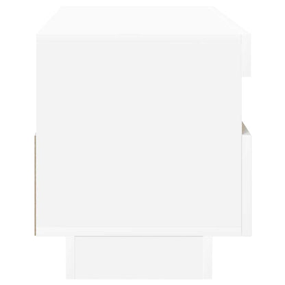 TV Cabinet with LED Lights White 100x35x40 cm