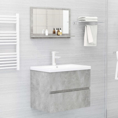 Bathroom Mirror Concrete Grey 60x10.5x37 cm Engineered Wood