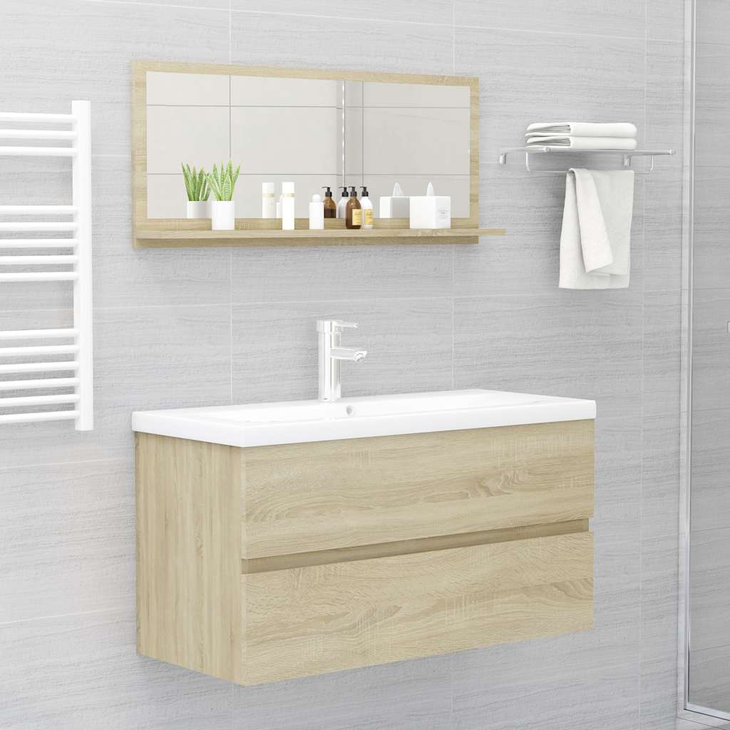 Bathroom Mirror Sonoma Oak 90x10.5x37 cm Engineered Wood