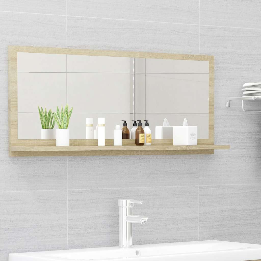 Bathroom Mirror Sonoma Oak 90x10.5x37 cm Engineered Wood