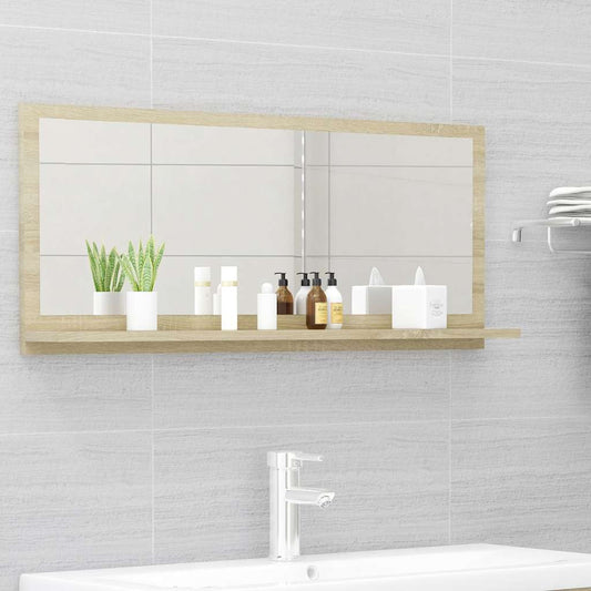 Mirror | Sonoma oak | Engineered wood | 90 x 10.5 x 37 cm | Wall mounting