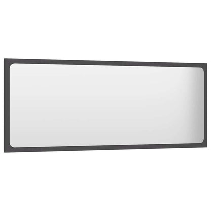 804632 vidaXL Bathroom Mirror Grey 100x1,5x37 cm Engineered Wood