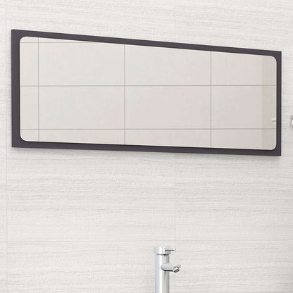804632 vidaXL Bathroom Mirror Grey 100x1,5x37 cm Engineered Wood