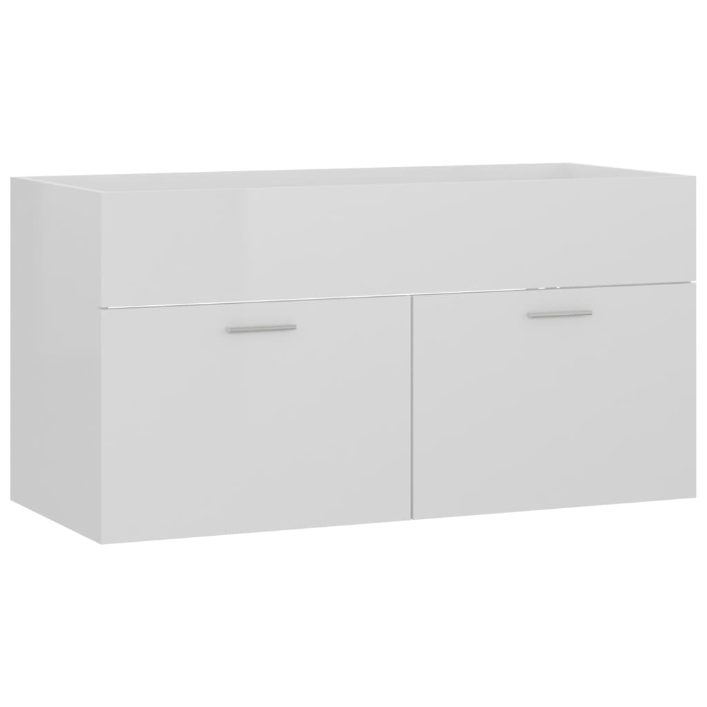 Sink Cabinet | High gloss white | Engineered wood | Medium | Sink Cabinet