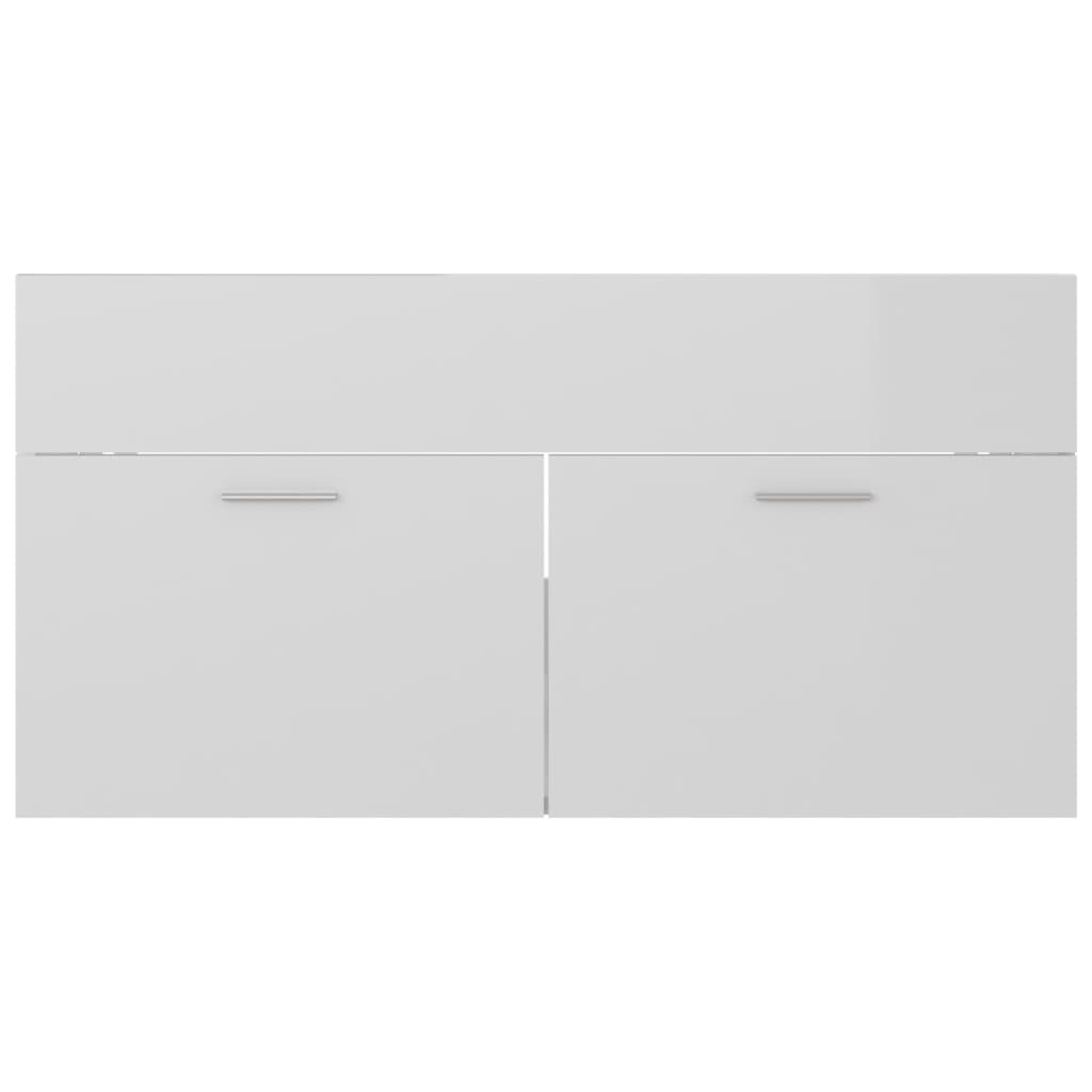 Sink Cabinet | High gloss white | Engineered wood | Medium | Sink Cabinet