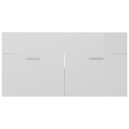 Sink Cabinet | High gloss white | Engineered wood | Medium | Sink Cabinet