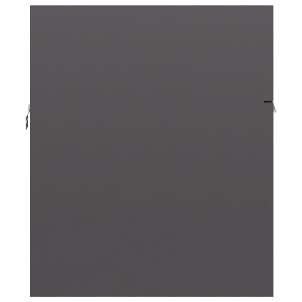 Sink Cabinet | High gloss grey | Engineered wood | Large