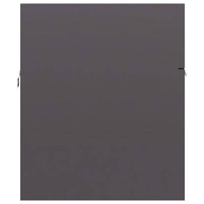 Sink Cabinet | High gloss grey | Engineered wood | Large