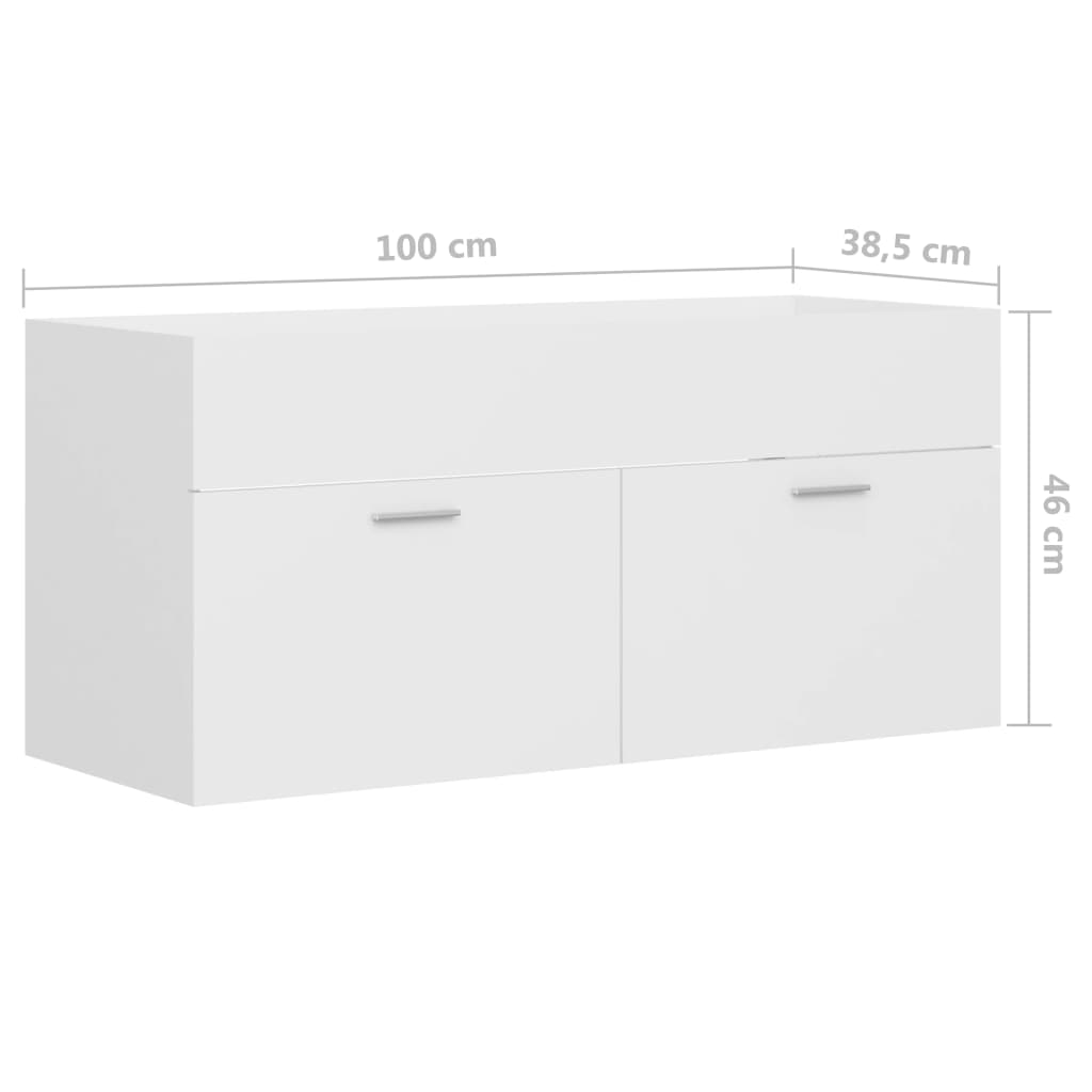 Sink Cabinet White 100x38.5x46 cm Engineered Wood