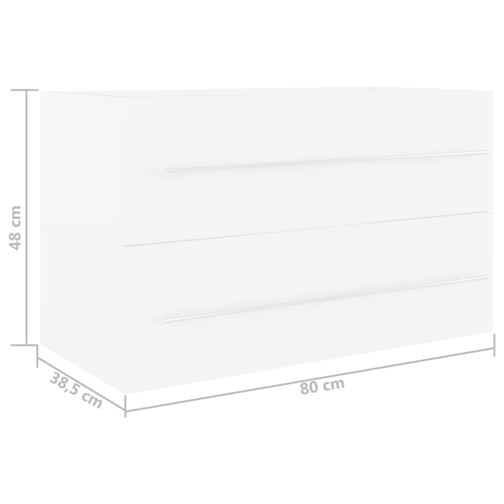 Sink Cabinet | White | Engineered wood | 80 x 38.5 x 48 cm | Sink Cabinet