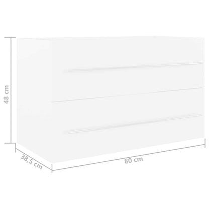 804701 vidaXL Sink Cabinet White 80x38,5x48 cm Engineered Wood