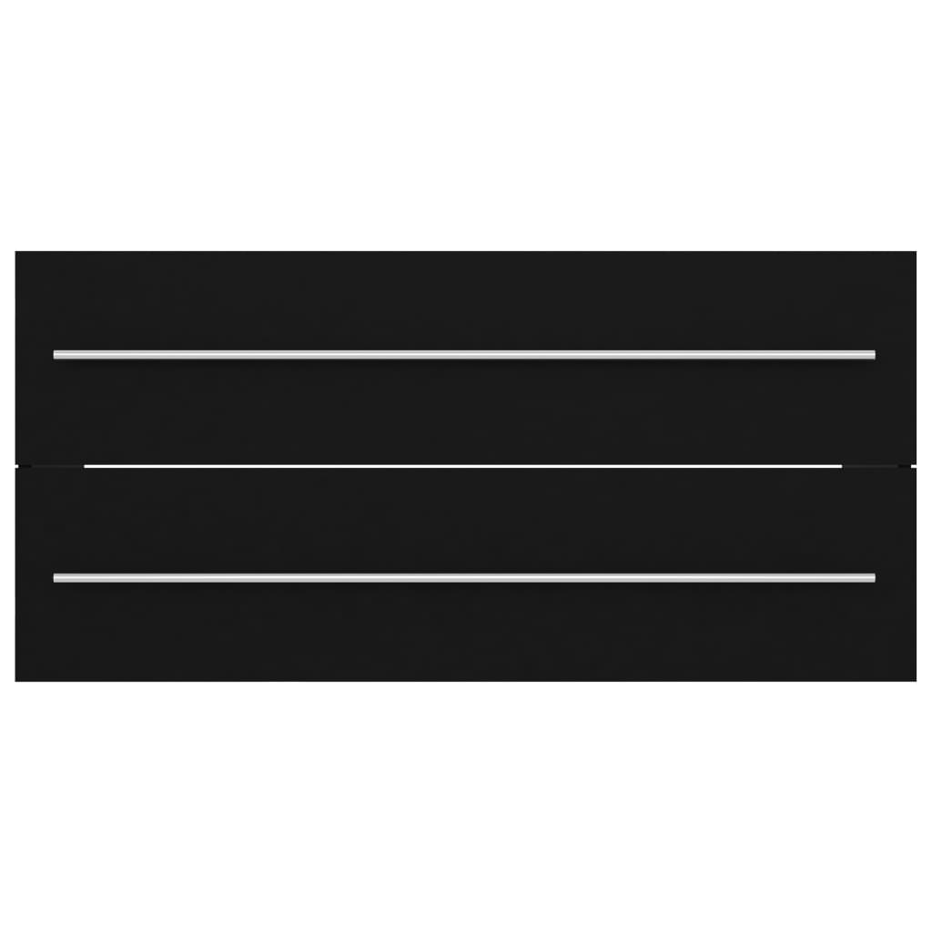 Sink Cabinet | Black | Engineered Wood | 100 cm x 38.5 cm x 48 cm | Sleek