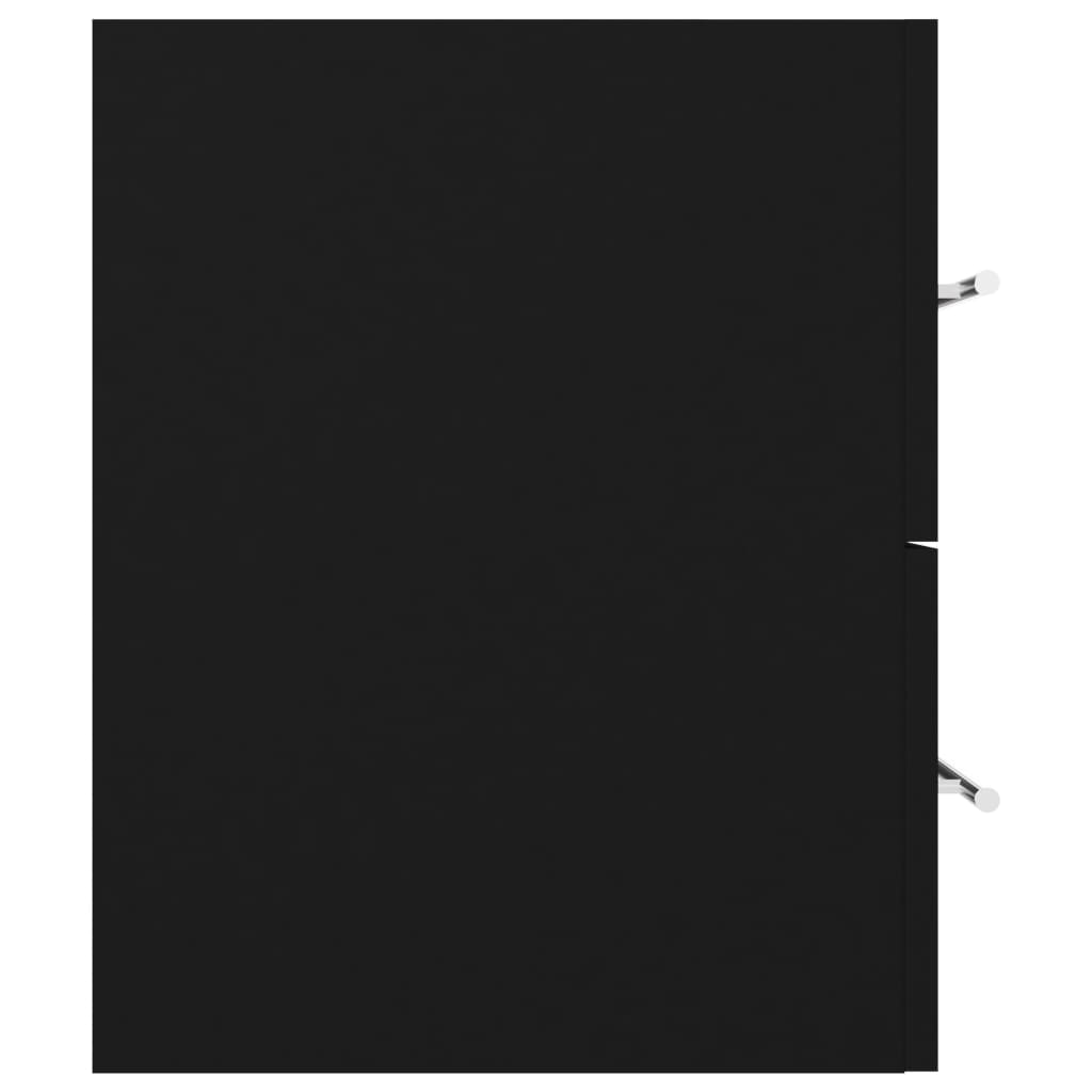 Sink Cabinet | Black | Engineered Wood | 100 cm x 38.5 cm x 48 cm | Sleek
