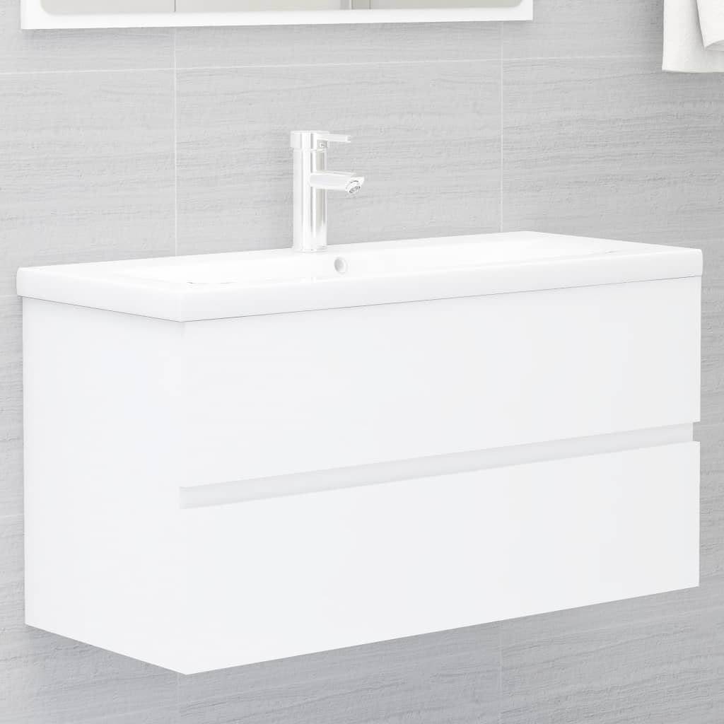 Sink Cabinet | White | Engineered Wood | 90x38.5x45 cm | Sink Cabinet