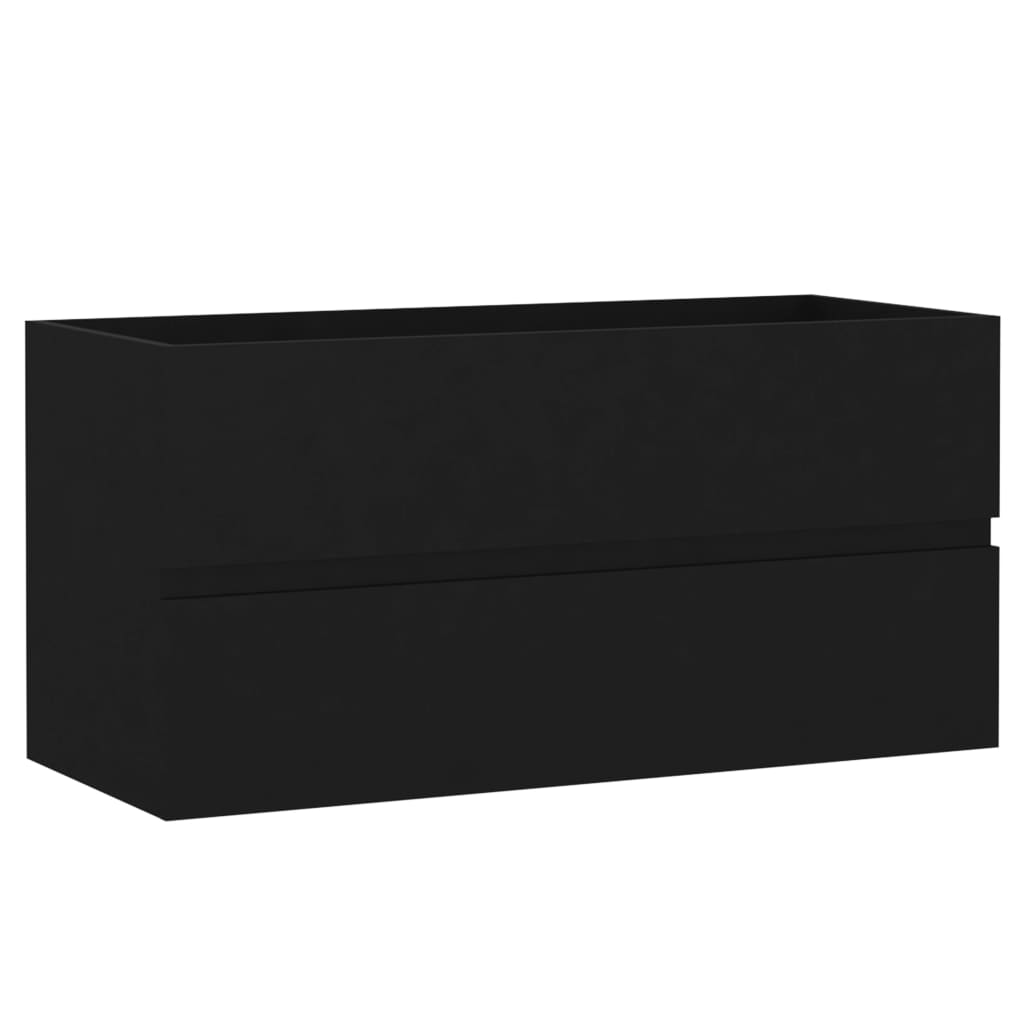 Sink Cabinet | Black | Engineered Wood | 90 x 38.5 x 45 cm | Sink Cabinet