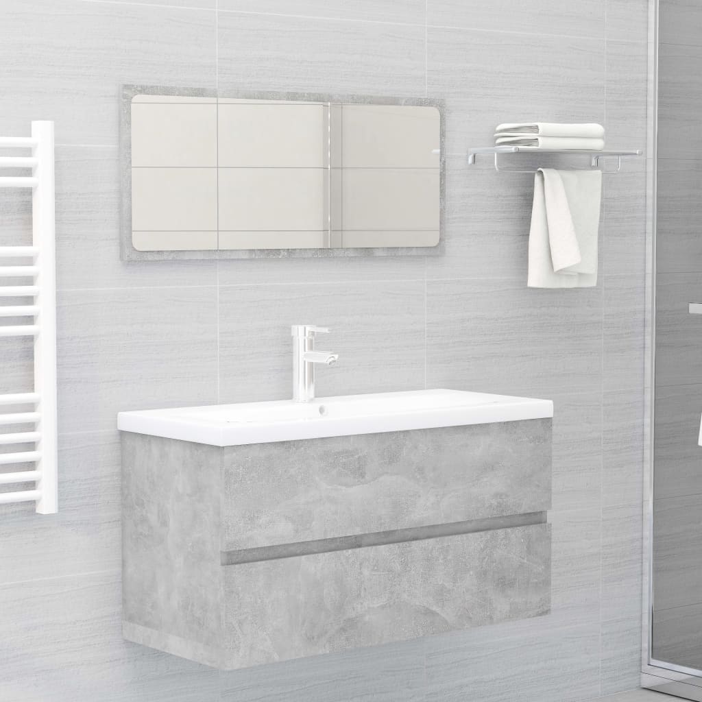 Sink Cabinet | Concrete grey | Engineered wood | 90 x 38.5 x 45 cm