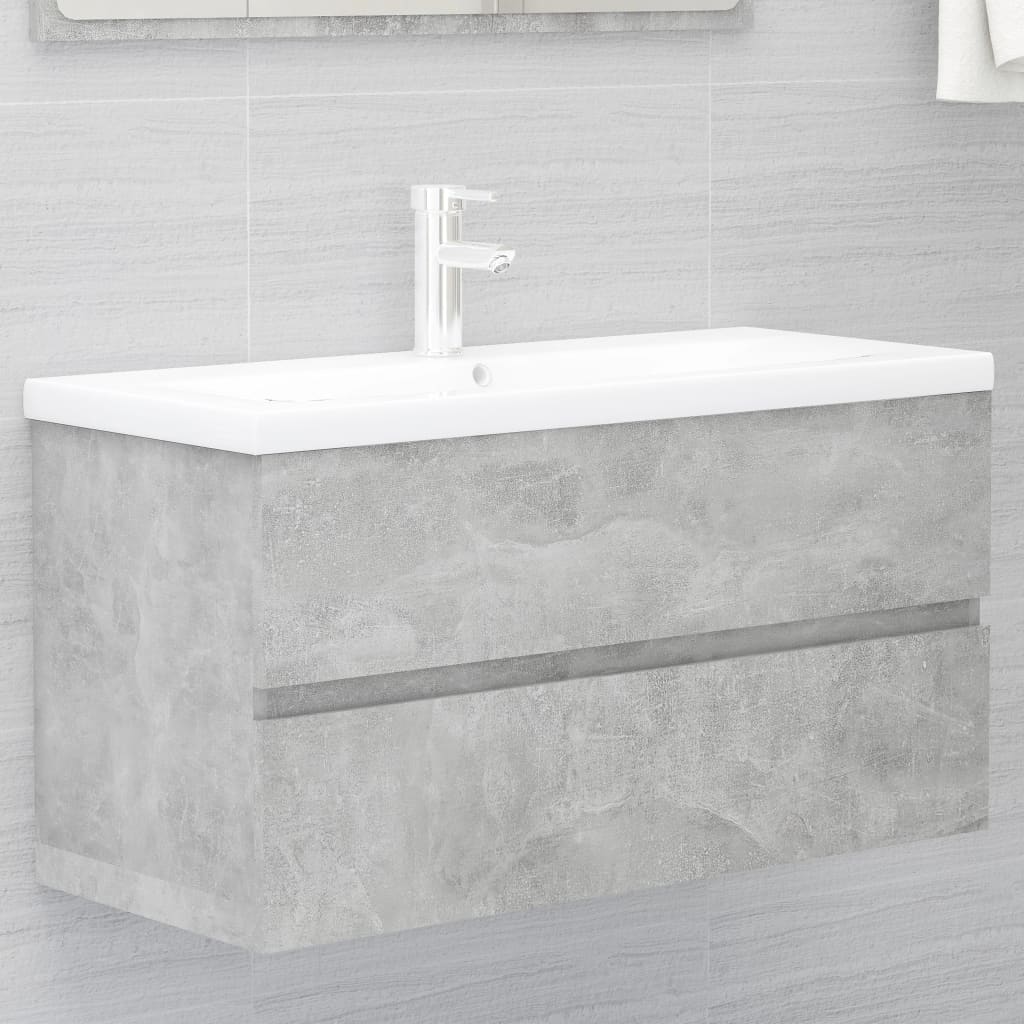 Sink Cabinet | Concrete grey | Engineered wood | 90 x 38.5 x 45 cm