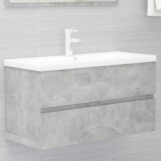 Sink Cabinet | Concrete grey | Engineered wood | 90 x 38.5 x 45 cm