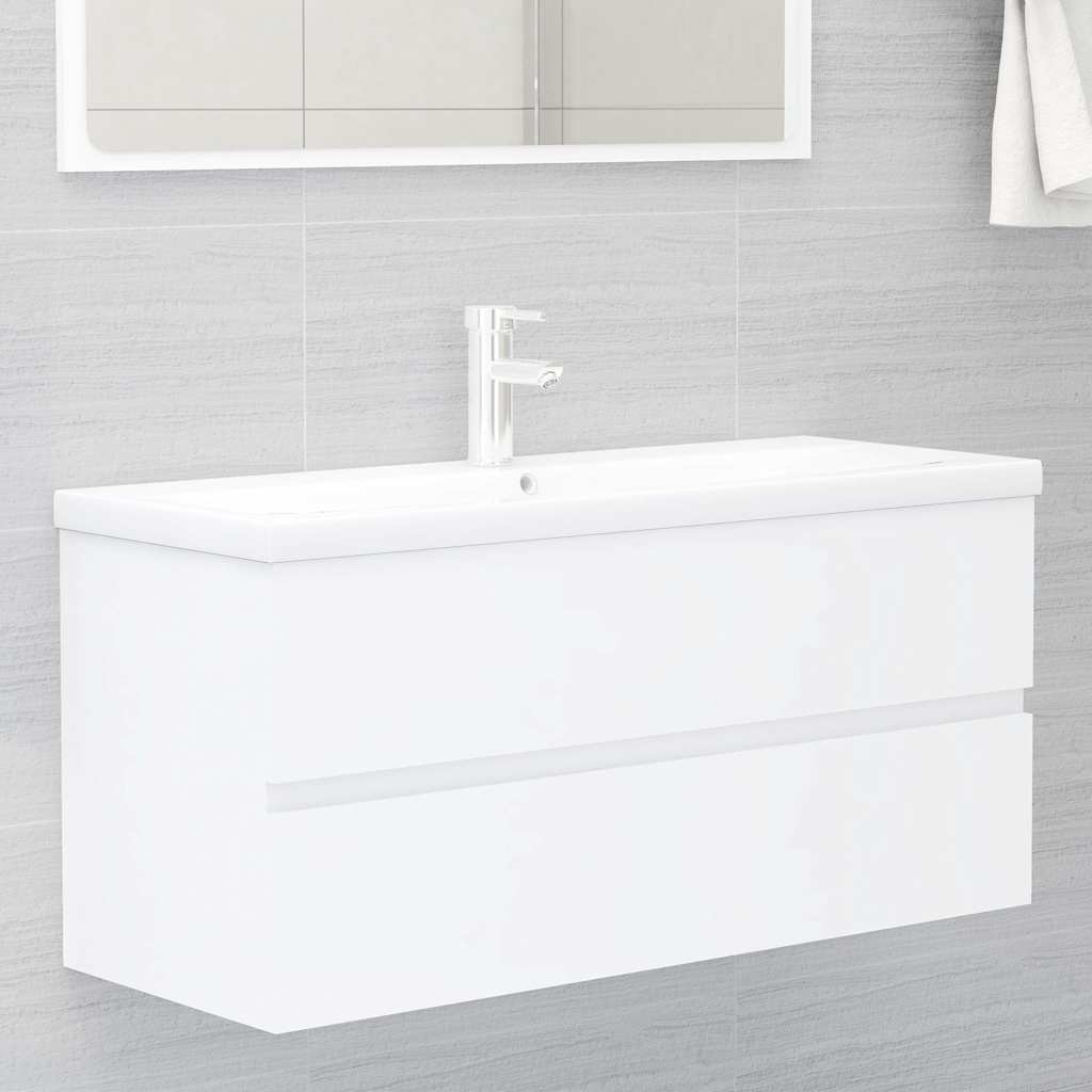 804764 vidaXL Sink Cabinet White 100x38,5x45 cm Engineered Wood