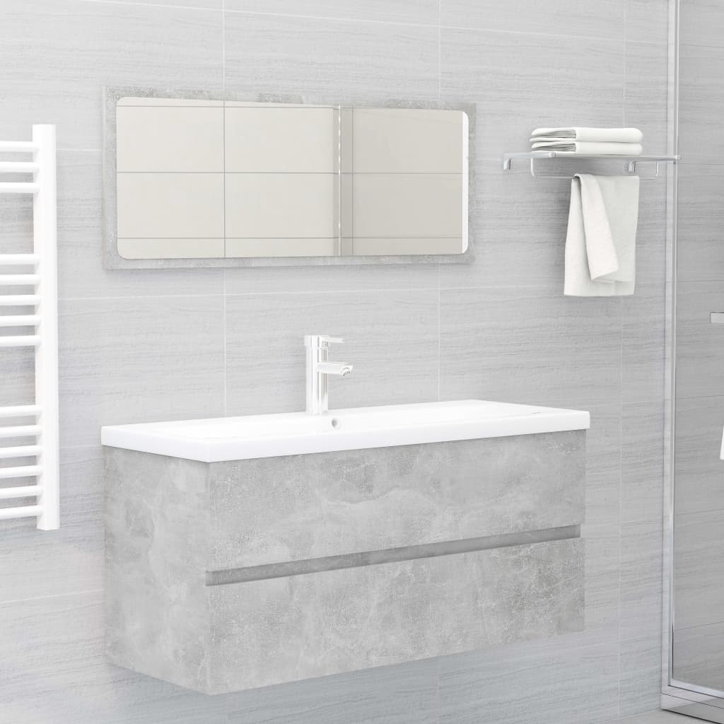 Sink Cabinet | Concrete grey | Engineered wood | 100x38.5x45 cm