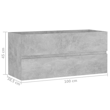 Sink Cabinet | Concrete grey | Engineered wood | 100x38.5x45 cm