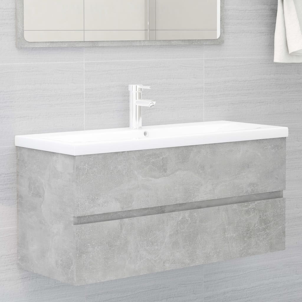 Sink Cabinet | Concrete grey | Engineered wood | 100x38.5x45 cm