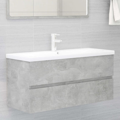 Sink Cabinet | Concrete grey | Engineered wood | 100x38.5x45 cm