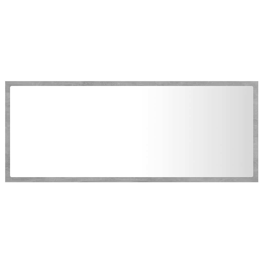 804944 vidaXL LED Bathroom Mirror Concrete Grey 100x8,5x37 cm Acrylic