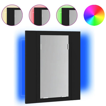 LED Bathroom Mirror Cabinet Black 40x12x45 cm Acrylic