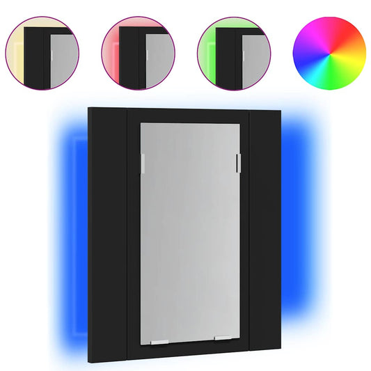 LED Bathroom Mirror Cabinet Black 40x12x45 cm Acrylic