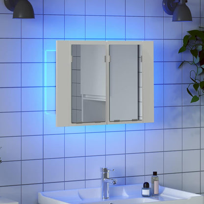 LED Bathroom Mirror Cabinet White 60x12x45 cm Acrylic