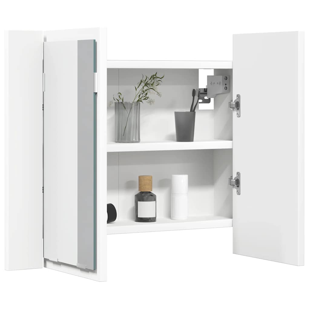 LED Bathroom Mirror Cabinet White 60x12x45 cm Acrylic