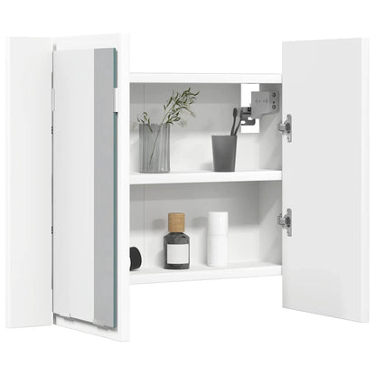 LED Bathroom Mirror Cabinet White 60x12x45 cm Acrylic