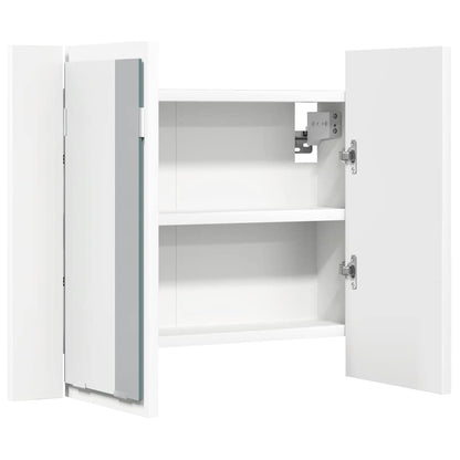 LED Bathroom Mirror Cabinet White 60x12x45 cm Acrylic