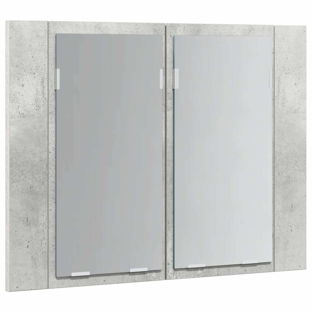 LED Bathroom Mirror Cabinet Concrete Grey 60x12x45 cm Acrylic