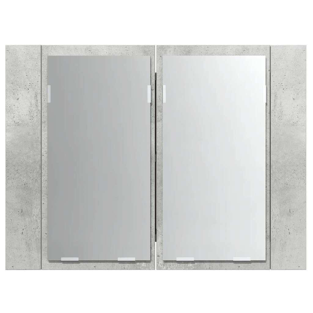 LED Bathroom Mirror Cabinet Concrete Grey 60x12x45 cm Acrylic