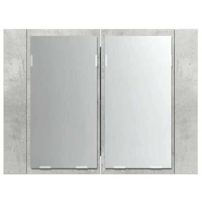 LED Bathroom Mirror Cabinet Concrete Grey 60x12x45 cm Acrylic