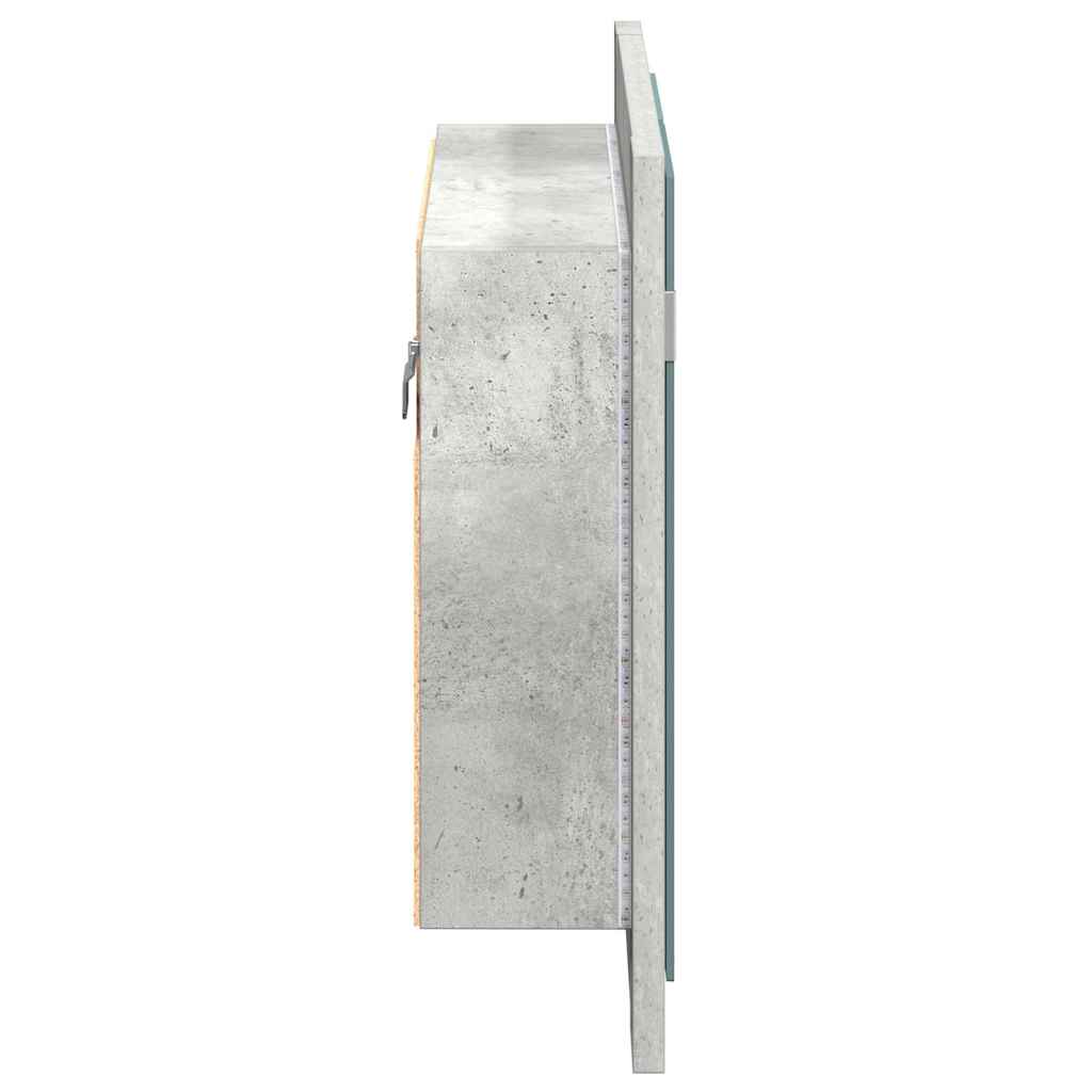 LED Bathroom Mirror Cabinet Concrete Grey 60x12x45 cm Acrylic