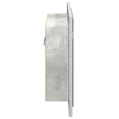 LED Bathroom Mirror Cabinet Concrete Grey 60x12x45 cm Acrylic