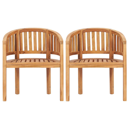 4 Piece Banana Garden Lounge Set Solid Teak Wood