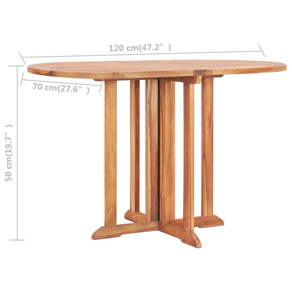 5 Piece Folding Outdoor Dining Set Solid Teak Wood
